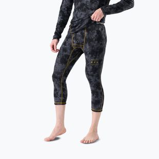 Herren Thermohose Smartwool Classic Thermal Merino Base Layer 3/4 Bottom Boxed black tie dye/hny gold