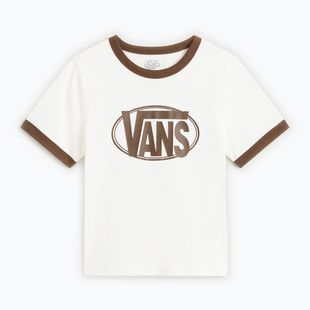 Damen T-Shirt Vans Center Chest Ringer Tee egret