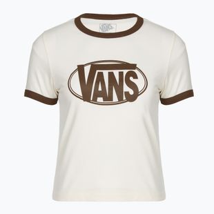Damen T-Shirt Vans Center Chest Ringer Tee egret