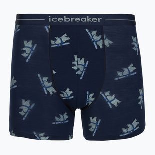 Thermo-Boxershorts für Herren Icebreaker Merino 150 Anatomica BearTour AOP Boxers midnight navy