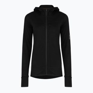 Damen-Trekkingsweatshirt Icebreaker Merino 300 Realfleece Descender Zip Hoodie black