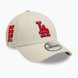 New Era Side Patch 9Forty Los Angeles Dodgers Baseballkappe hellbeige