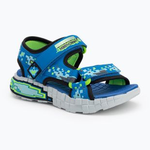 SKECHERS Mega Splash Kindersandalen schwarz/blau/lime