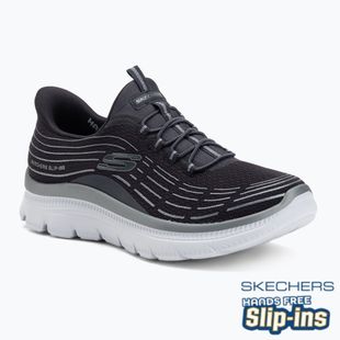 Damen Schuhe SKECHERS Summits Plus Soft Luster charcoal/silver