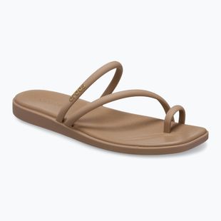 Damen-Pantoletten Crocs Miami Toe Loop Sandal milk chocolate