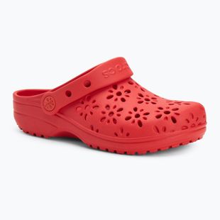 Badeschuhe Kinder Crocs Classic Floral Cutout Clog Kids cherry red