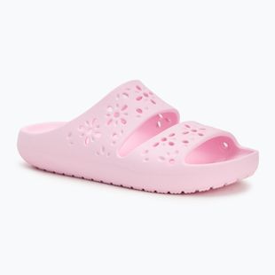 Badeschuhe Crocs Classic Floral Cutout Sandal pink milk