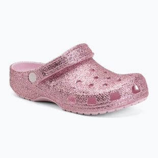 Kinder-Flip-Flops Crocs Classic Chunky Glitter pink milk