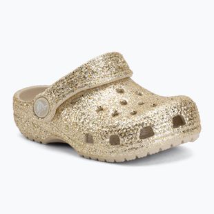 Kinder-Flip-Flops Crocs Classic Chunky Glitter 211940 sandstone