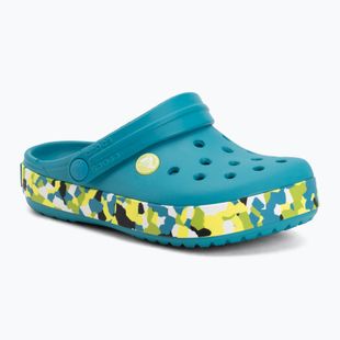 Kinder-Flip-Flops Crocs Crockband Glow Confetti Band turbo teal/multi
