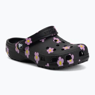 Schlappen Kinder Crocs Classic Flower black
