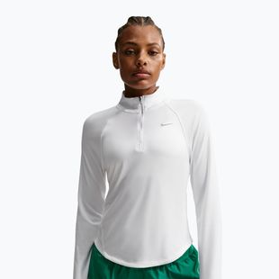 Damen-Lauf-Langarmshirt Nike Tempo Swoosh Run Dri-Fit 1/4-Zip white/black