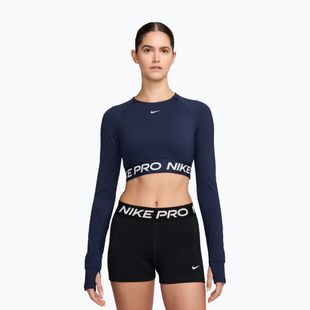 Damen Trainings-Longsleeve Top Nike Pro 365 Dri-Fit midnight navy/white