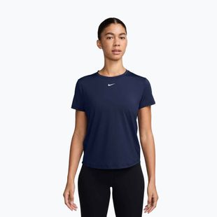 Damen Trainings-T-Shirt Nike One Classic Dri-Fit midnight navy/weiß