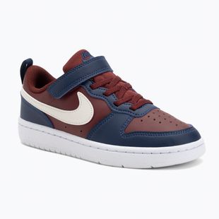 Nike Court Borough Low Kinderschuhe Recraft Dunkles Team Rot/Soft Pearl/Midnight Navy