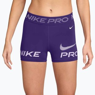 Damen Biker-Shorts Nike Pro Mid-Rise Biker 3" court purple/doll/white