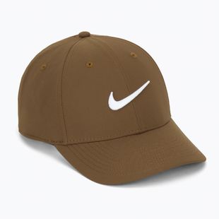 Nike Dri-FIT Club Baseballkappe Moosholz braun/weiß