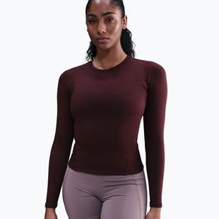 Damen-Langarmshirt Nike One Fitted Dri-Fit burgundy crush/white