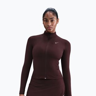 Damen-Trainingspullover Nike One Fitted Dri-Fit Full-Zip burgundy crush/white