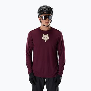 Herren-Radlongsleeve Fox Racing Ranger Fox Head LS dark maroon
