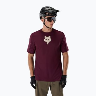 Herren-Fahrradtrikot Fox Racing Ranger Fox Head SS dark maroon