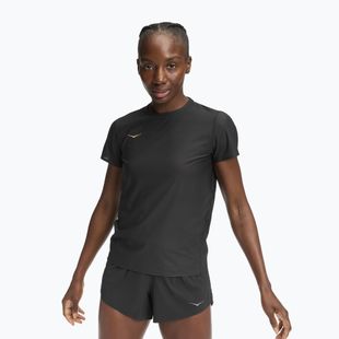 Damen-Laufshirt HOKA Airolite 2.0 schwarz/gold