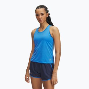 Laufshirt Damen Under Armour Launch Singlet blue atlantis/reflective