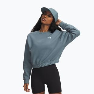 Damen-Sweatshirt Under Armour Rival Fleece Piped Crew Jasper Blue/White