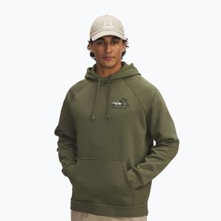 Hoodie Sweatshirt Herren Under Armour Rival Fleece HBR Logo Hoodie marine od green/stone