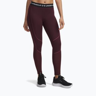 Damen Trainingsleggings Under Armour ColdGear Textured dark maroon/fuchsia dusk/white
