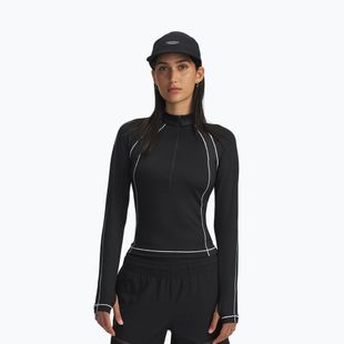 Damen Trainings-Longsleeve Under Armour ColdGear Textured 1/2 Zip black/white/metallic silver