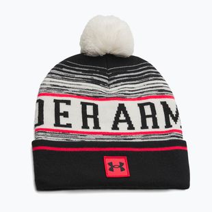 Wintermütze Herren Under Armour Halftime Pom Beanie stone/racer red/black