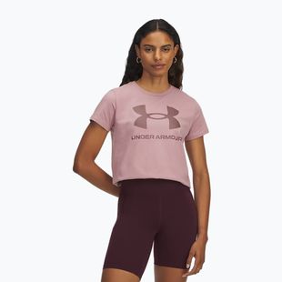 Trainingsshirt Damen Under Armour Rival Logo tourmaline pink/maroon mist
