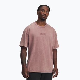 Trainings-T-Shirt Herren Under Armour Project Rock Heavyweight Oversized maroon mist/black
