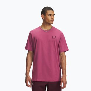 Shirt Herren Under Armour Sportstyle Left Chest fuchsia dusk/dark maroon