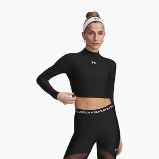 Damen-Trainings-Longsleeve Under Armour HeatGear Crop Mock Ultimate Black/White