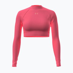 Damen Trainings-Longsleeve Under Armour HeatGear Cropped Mockneck bittersweet pink/posh pink