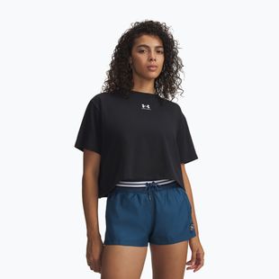 Damen-Trainingsshirt Under Armour Rival Boxy Tee Solid black/white