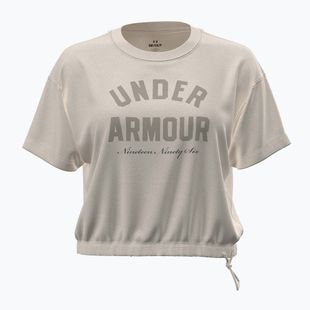 Damen-Trainings-T-Shirt Under Armour Bungee Hem Tee summit white/khaki base