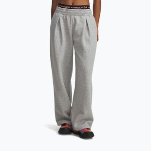 Damenhose Under Armour Rival Fleece Script mod grey light heather/white