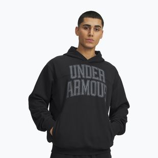 Herren Hoodie Under Armour Rival LW Graphic Hoodie black/black