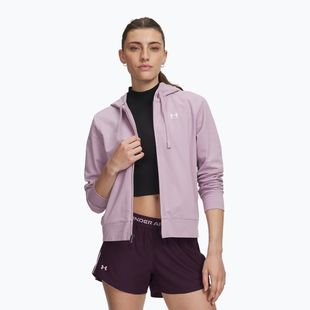 Damenpullover Under Armour Sport Terry FZ mauve pink/white