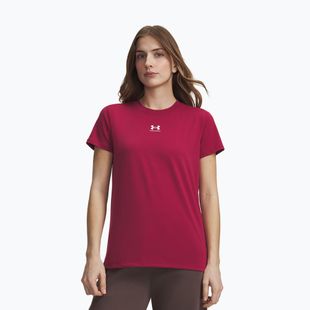 Damen-T-Shirt Under Armour Rival Core claret/white