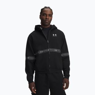Herrenpullover Under Armour Icon Fleece Taped Full Zip ultimate black/white