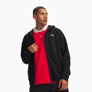 Herrenpullover Under Armour Rival Fleece Full Zip ultimate black/white
