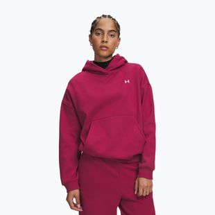Damenpullover Under Armour Icon Fleece Hoodie claret/white
