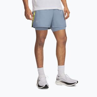 Herren-Laufshorts Under Armour Launch 5" 2IN1 Shorts blue wind/blue fog/reflective
