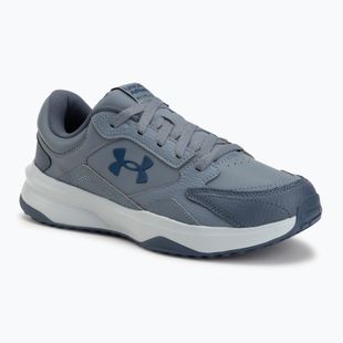 Herren Trainingsschuhe Under Armour Edge Leather gravel/blue fog/blackout navy