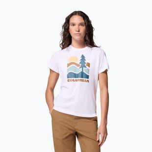 Damen Trekking-T-Shirt Columbia Ruby Springs Graphic Fitted white/get hiked