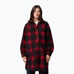 Damenbluse Columbia Wildbest Venture Long Fleece Coat mountain red blurred ombre